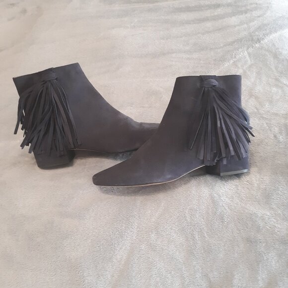 Navy suede ankle booties - Picture 1 of 2